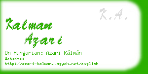 kalman azari business card